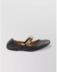 Tod's - Leather Ballet Flats With Eyelets - Lyst