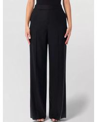 Ralph Lauren - Wool Low-Rise Wide-Leg Tuxedo Trousers - Lyst