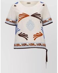 Herno - Graphic Print T Shirt Round Neck Tie - Lyst
