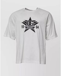 Dolce & Gabbana - Cotton Printed Crew Neck Short Sleeve T-Shirt - Lyst