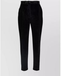 Dolce & Gabbana - Velvet High-Rise Straight-Leg Tailored Trousers - Lyst