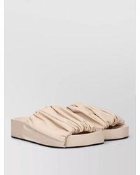 Jil Sander - Leather Ruched Platform Sandals - Lyst