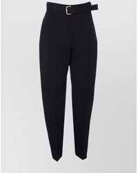 Bottega Veneta - Belted Tapered Wool Trousers - Lyst