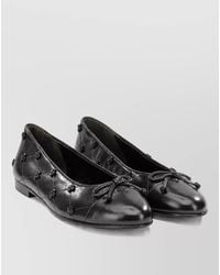 Tory Burch - Leather Cap-Toe Ballerina Flats - Lyst