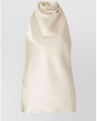 Balmain - Silk Draped Halterneck Top - Lyst
