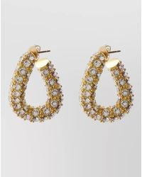 Isabel Marant - Crystal Hoop Earrings Brass Metal Set - Lyst