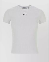 Off-White c/o Virgil Abloh - Stretch Cotton T Shirt Short Sleeves Crew Neck - Lyst