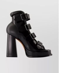 McQueen - Leather Square-Toe Ankle-Strap Pumps - Lyst