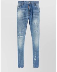 DSquared² - Teddy Jeans Belt Loops Distressed Faded Five Pocket - Lyst