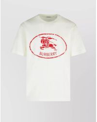 Burberry - Cotton Crew Neck T-Shirt Graphic Print - Lyst