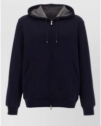 Brunello Cucinelli - Cotton Cashmere Silk Zip-Up Hoodie - Lyst
