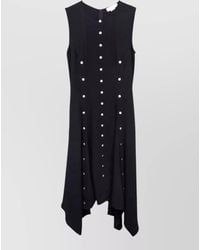 Stella McCartney - Midi Dress Asymmetric Hem Button Detail Sleeveless - Lyst
