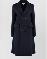 Bottega Veneta - Double Breasted Wool Cashmere Long Coat - Lyst