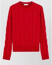 Tommy Hilfiger - Wool Cable-Knit Crew-Neck Sweater - Lyst