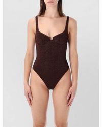 Oséree - Metallic Balconette One-Piece Swimsuit - Lyst