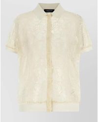 Fabiana Filippi - Lace Overlay Cardigan Short Sleeves Collar - Lyst