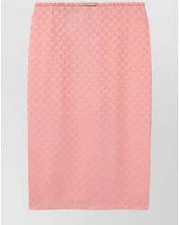 Gucci - Silk Gg Jacquard Straight Skirt - Lyst