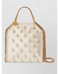 Stella McCartney - Falabella Satin Shoulder Bag Vegan Pearls - Lyst