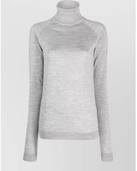 ARMARIUM - High Neck Virgin Wool Silk Sweater - Lyst