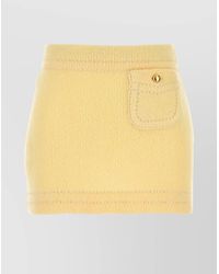 Prada - Cashmere Mini Skirt With Button And Pocket Detail - Lyst