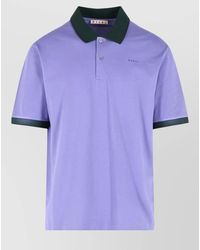 Marni - Cotton Polo Shirt Contrasting Collar Short Sleeves - Lyst