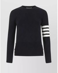 Thom Browne - Cotton 4-Bar Milano Stitch Crewneck Sweater - Lyst
