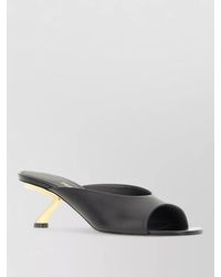 Ferragamo - Leather Mules Curved Heel Open Toe - Lyst