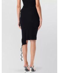OTTOLINGER - Mini Skirt Rib Knit Asymmetric Buttons - Lyst