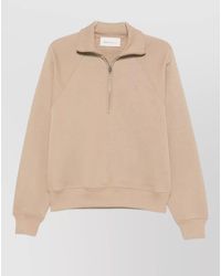 Ami Paris - Cotton Quarter-Zip High-Neck Raglan-Sleeve Sweatshirt - Lyst