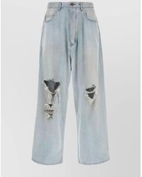 Balenciaga - Denim Wide-Leg Trousers - Lyst