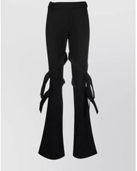 Ambush - Virgin Wool Mid-Rise Belted Flared Trousers - Lyst