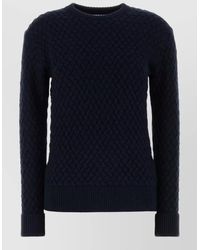 Bottega Veneta - Wool Ribbed Intrecciato Crew Neck Sweater - Lyst