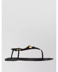 Balenciaga - Suede Riva Thong Sandals Flat Sole - Lyst