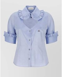 Vivienne Westwood - Short Sleeve Ruffle Cotton Shirt Collar - Lyst