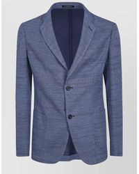 Emporio Armani - Tailored Blazer Notch Lapel Front Pockets - Lyst