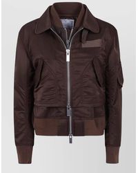 Sacai - Nylon Twill Cropped Collared Casual Jacket - Lyst