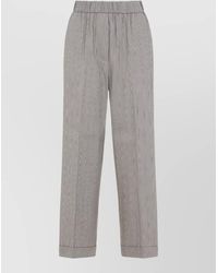 Peserico - Linen Cotton Pinstriped Straight-Leg Pants - Lyst