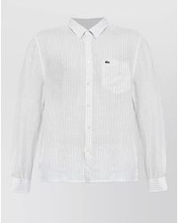 Lacoste - Striped Shirt Button Down Collar Pocket - Lyst