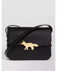 Maison Kitsuné - Edie Leather Crossbody Bag Fox Detail - Lyst