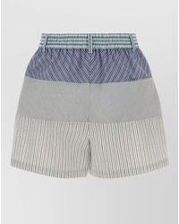 Moschino - Embroidered Poplin Shorts Button Detail Stripes - Lyst