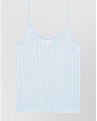 Courreges - Ribbed-Knit Logo-Patch Scoop-Neck Tank Top - Lyst