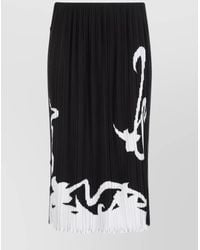 Lanvin - Printed Pleated Midi Skirt - Lyst