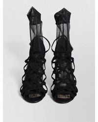 Dolce & Gabbana - Leather Mesh High-Heel Sandals - Lyst