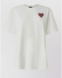 Pinko - Crystal-Embellished Cotton Logo-Print T-Shirt - Lyst