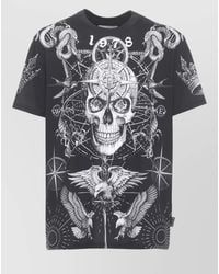 Philipp Plein - Short Sleeve Round Neck Tattoo Print T Shirt - Lyst