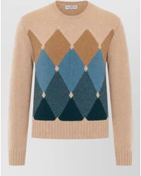 Ballantyne - Cashmere Argyle Crewneck Long-Sleeve Jumper - Lyst