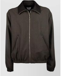 Bottega Veneta - Jacket Elasticated Cuffs Hem And Woven Collar - Lyst