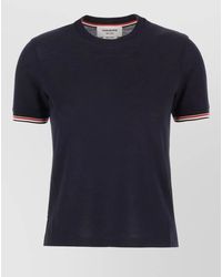 Thom Browne - Wool Blend T Shirt Short Sleeves Crewneck - Lyst