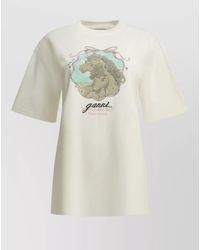 Ganni - Organic Cotton Oversized Crew-Neck T-Shirt - Lyst