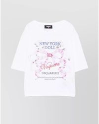 DSquared² - Graphic Print Crew Neck Cotton T-Shirt - Lyst